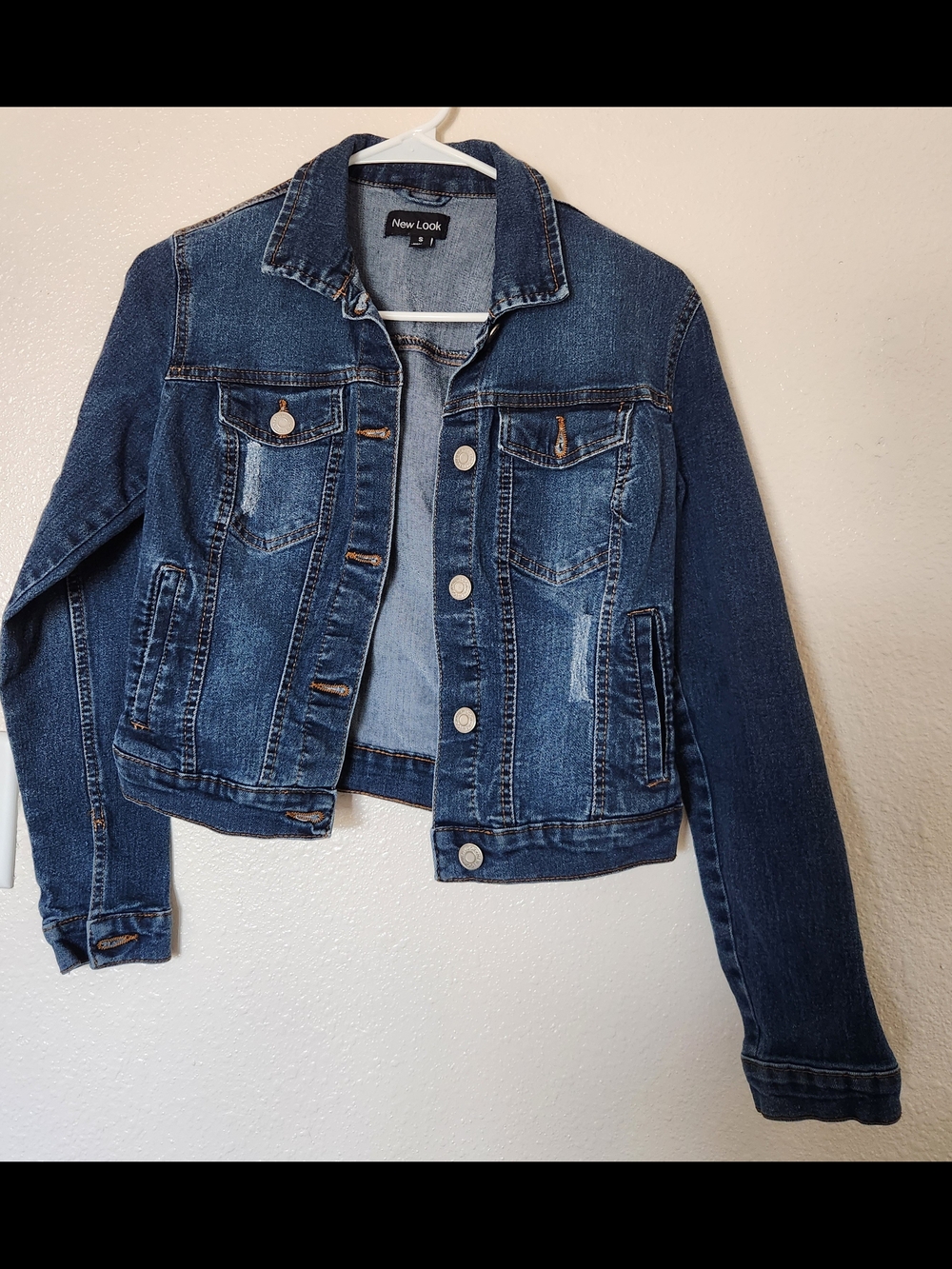 New Look Blue Washed Denim Jacket with Chest Pockets